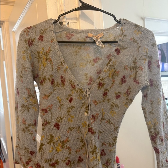 Free People Sweaters - Free People Floral Knit Button Up